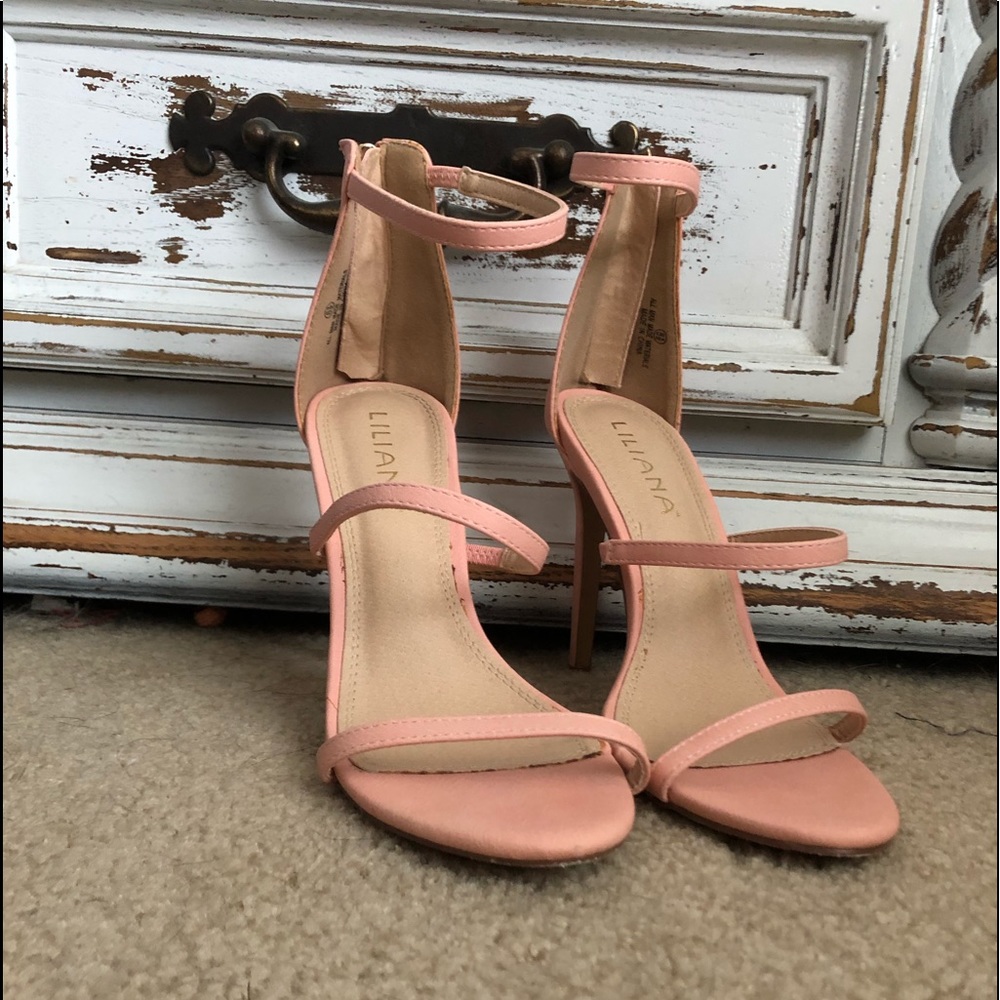 Pink strap heels